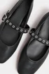 Yours Black Buckle Detail Mary Jane Rivet Flats In Extra Wide Fit - 8 Extra Wide Image 5