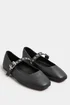 Yours Black Buckle Detail Mary Jane Rivet Flats In Extra Wide Fit - 8 Extra Wide Image 2
