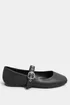 Yours Black Buckle Detail Mary Jane Rivet Flats In Extra Wide Fit - 8 Extra Wide Image 3