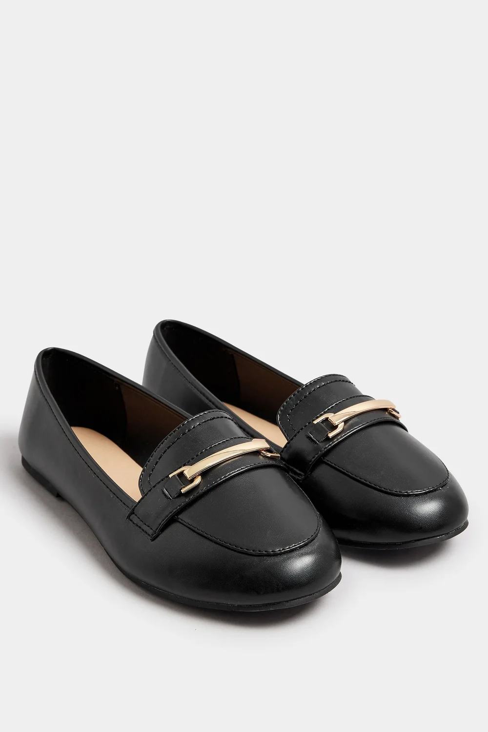 Yours Black Faux Leather Loafers In Extra Wide EEE Fit - 7 Extra Wide Image 2