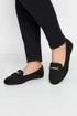 Yours Black Faux Suede Buckle Loafers In Extra Wide Fit - 5 Extra Wide Image 1