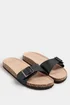 Yours Black Single Buckle Sandals In Extra Wide EEE Fit - 7 Extra Wide Image 2