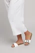 Yours White Single Buckle Sandals In Extra Wide EEE Fit - 7 Extra Wide Image 1