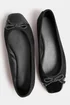 Yours Black Chisel Toe Ballerina Pumps In Extra Wide Fit - 6 Extra Wide Image 5