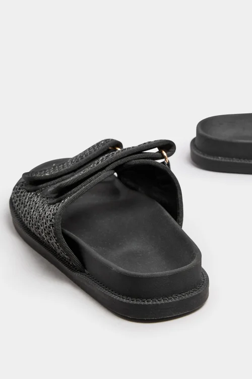 Yours Black Woven Strap Sandals In Extra Wide EEE Fit - 6 Extra Wide Image 4