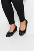 Yours Black Faux Suede Ballet Pump In Extra Wide EEE Fit - 6 Extra Wide Image 1