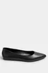 Yours Black Pointed Ballet Pumps In Wide E Fit - 7 Extra Wide Image 4