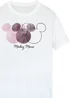 Spiral Galaxy Disney Mickey Mouse 3 Heads White Boyfriend Fit Graphic T-Shirt - Medium Image 2