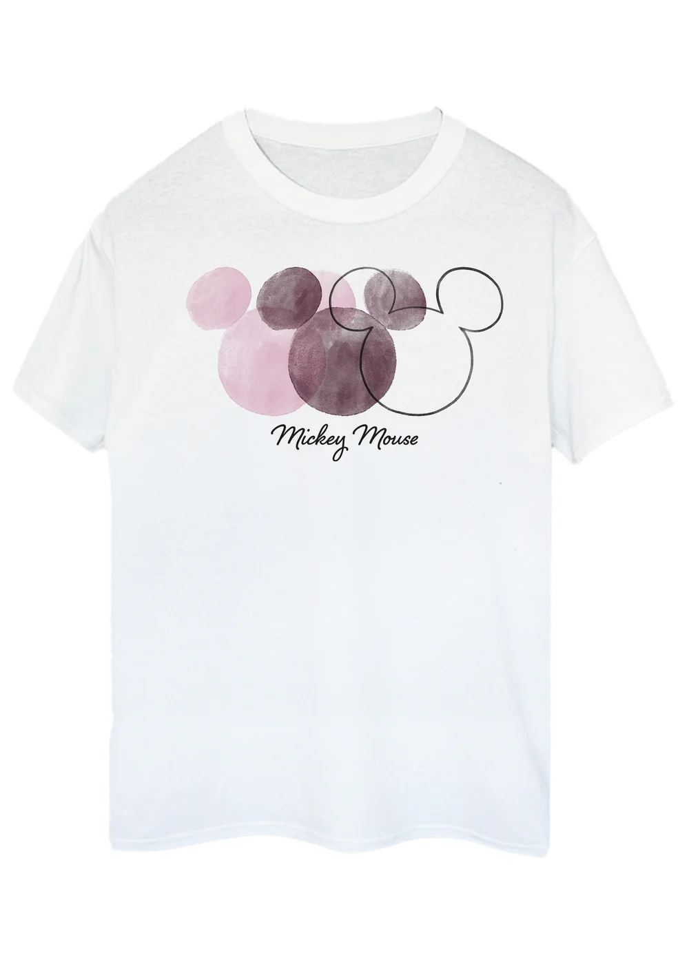 Spiral Galaxy Disney Mickey Mouse 3 Heads White Boyfriend Fit Graphic T-Shirt - Medium Image 1