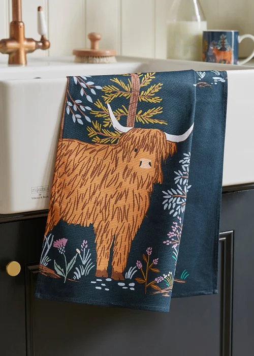 Ulster Weavers Connie the Cow Navy Tea Towel - Cotton - One Size Image 2