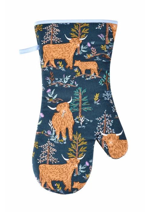 Ulster Weavers Connie the Cow Navy Gauntlet Oven Glove - One Size Image 1