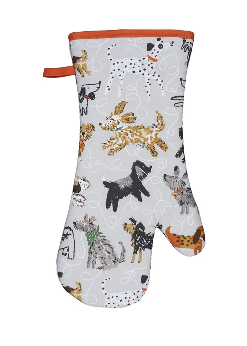 Ulster Weavers Dog Days Grey Gauntlet Oven Glove - One Size Image 1