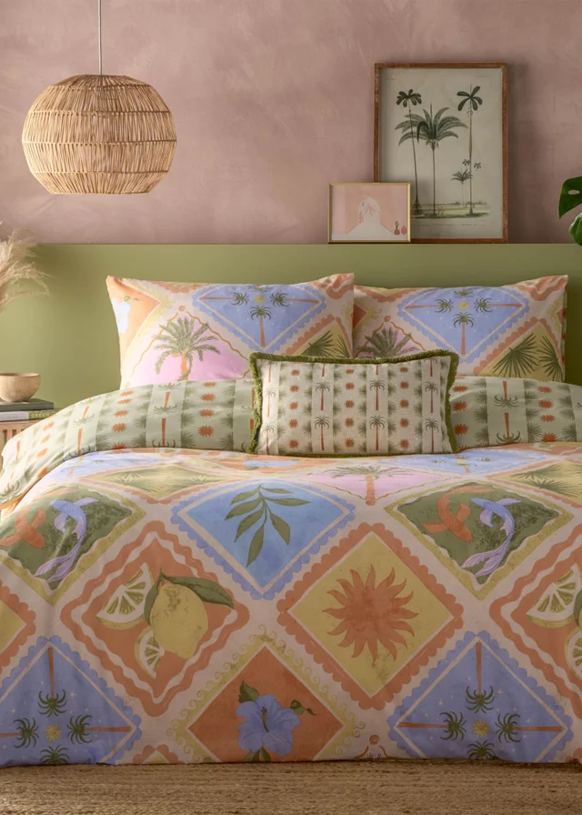 furn. Tropicala Printed Multicoloured Duvet Cover Set