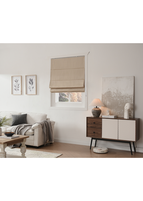 Little Black Book Natural Blackout Roman Blind - 60x140cm Image 2