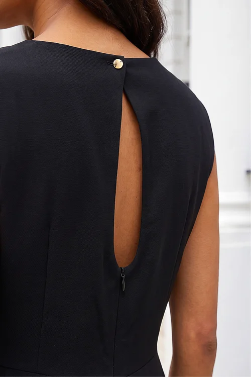 Roman Black Fit & Flare Maxi Dress - 20 Image 4