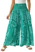 Roman Jade Swirl Print Palazzo Wide Leg Trouser - One Size Image 1