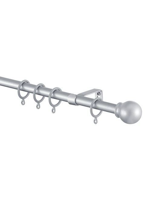 Little Black Book Silver Extendable Ball Curtain Pole - 120-210cm Image 3