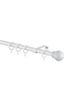 Little Black Book White Extendable Ball Curtain Pole - 70-120cm Image 3