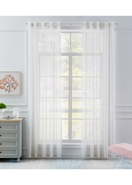 Little Black Book White Extendable Ball Curtain Pole - 70-120cm Image 2