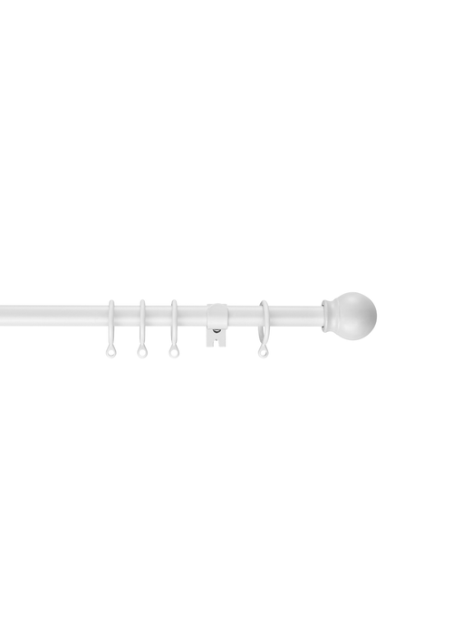 Little Black Book White Extendable Ball Curtain Pole - 70-120cm Image 1