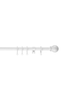 Little Black Book White Extendable Ball Curtain Pole - 70-120cm Image 1