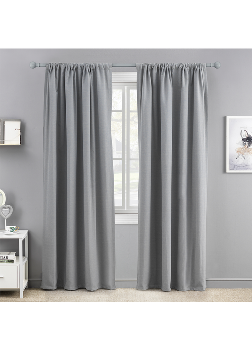 Little Black Book Grey Extendable Ball Curtain Pole - 70-120cm Image 2