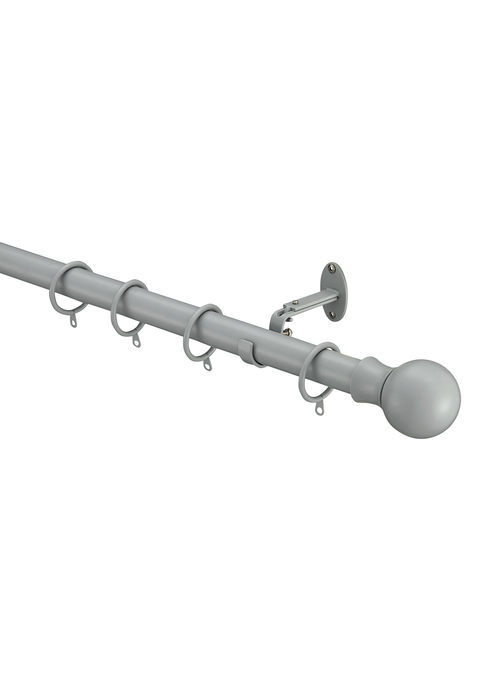 Little Black Book Grey Extendable Ball Curtain Pole - 70-120cm Image 3