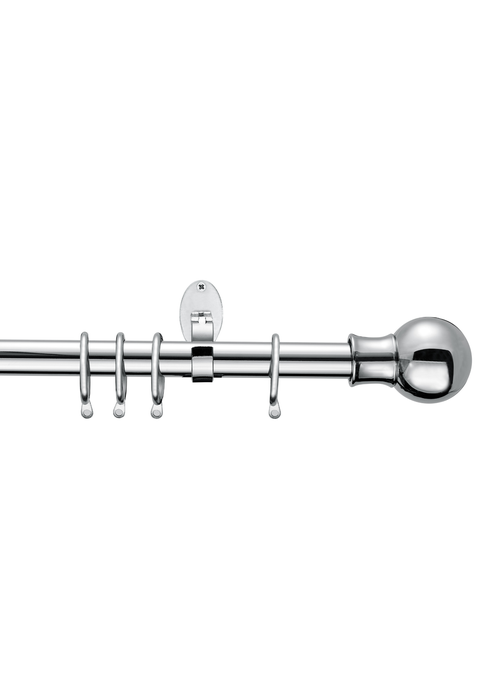 Little Black Book Chrome Extendable Ball Curtain Pole - 70-120cm Image 1