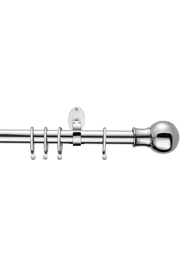 Little Black Book Chrome Extendable Ball Curtain Pole