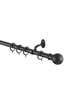 Little Black Book Matt Black Extendable Ball Curtain Pole - 70-120cm Image 3