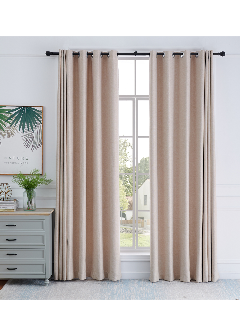 Little Black Book Matt Black Extendable Ball Curtain Pole - 70-120cm Image 2