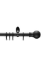 Little Black Book Matt Black Extendable Ball Curtain Pole - 70-120cm Image 1