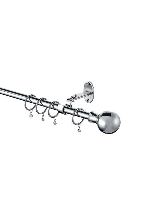 Little Black Book Chrome Extendable Ball Curtain Pole - 70-120cm Image 3