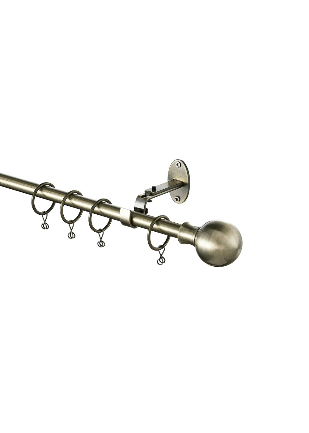 Little Black Book Antique Brass Extendable Ball Curtain Pole - 70-120cm Image 3