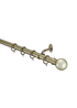 Little Black Book Antique Brass Extendable Metallic Crackle Glass Ball Curtain Pole - 70-120cm Image 3