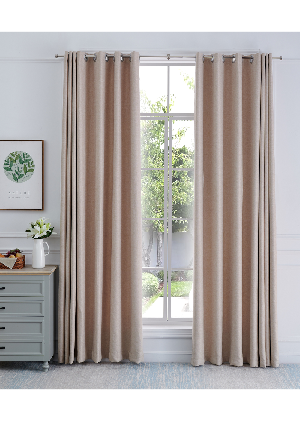 Little Black Book Stainless Steel Extendable Stud Curtain Pole - 110-300cm Image 2