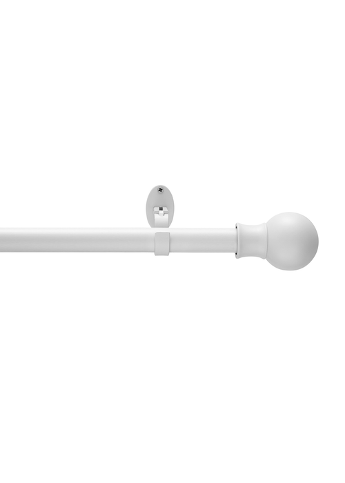 Little Black Book Matt White Extendable Ball Eyelet Curtain Pole - 70-120cm Image 1