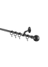 Little Black Book Matt Black Extendable Ball Curtain Pole - 70-120cm Image 3