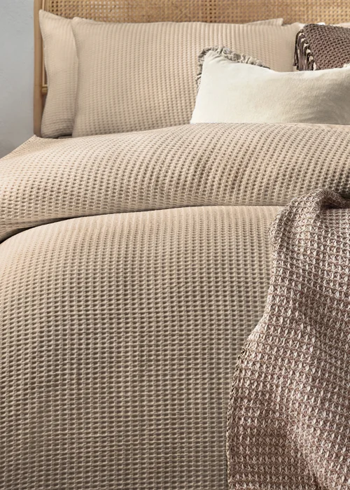 Yard Chunky Waffle 100% Cotton Linen Duvet Cover Set - Single Image 2