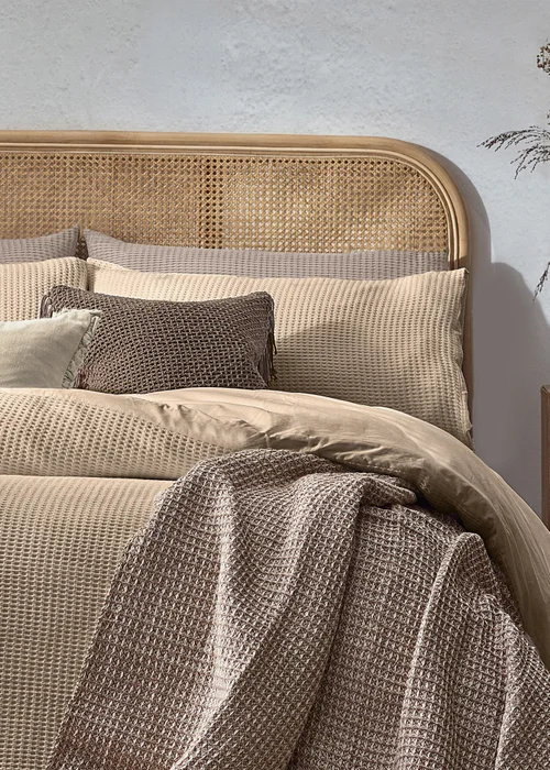 Yard Chunky Waffle 100% Cotton Linen Duvet Cover Set - Single Image 3