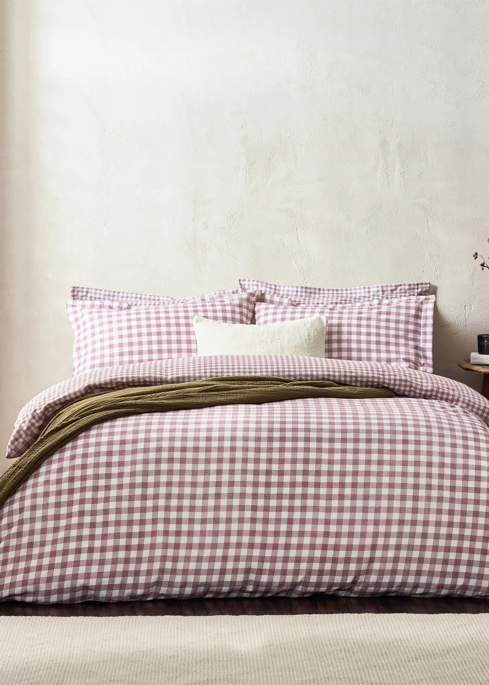 Yard Barton Gingham Check Berry Duvet Cover Set - Single Image 1