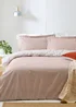 Yard Hebden Melange Stripe Cotton Pecan Duvet Cover Set - Single Image 1