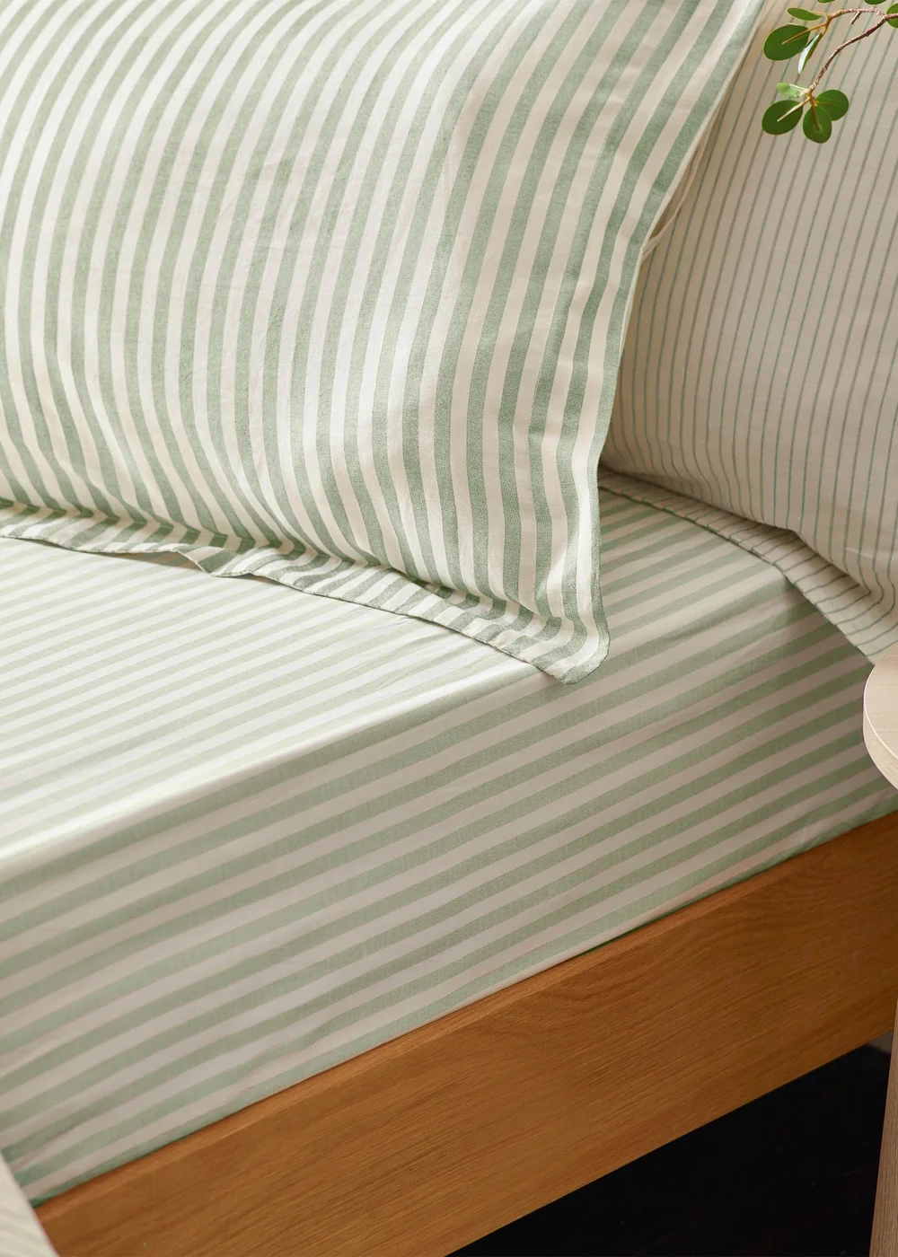 Yard Hebden Melange Stripe Eucalyptus Pillowcase - HU1 Image 2
