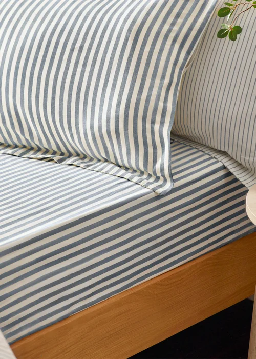 Yard Hebden Melange Stripe Navy Pillowcase - HU1 Image 2