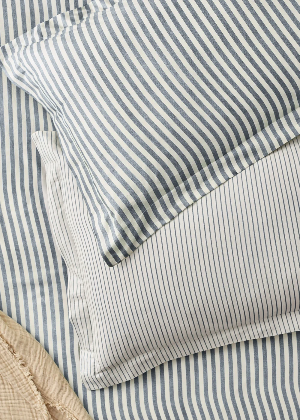 Yard Hebden Melange Stripe Navy Pillowcase - HU1 Image 1
