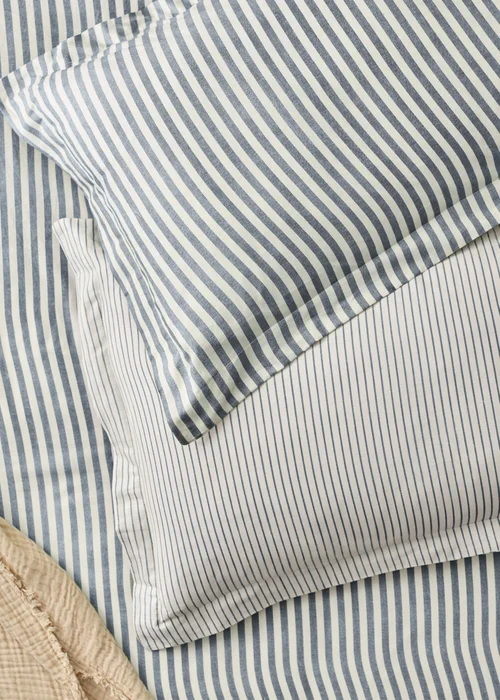 Yard Hebden Melange Stripe Navy Pillowcase - HU1 Image 1