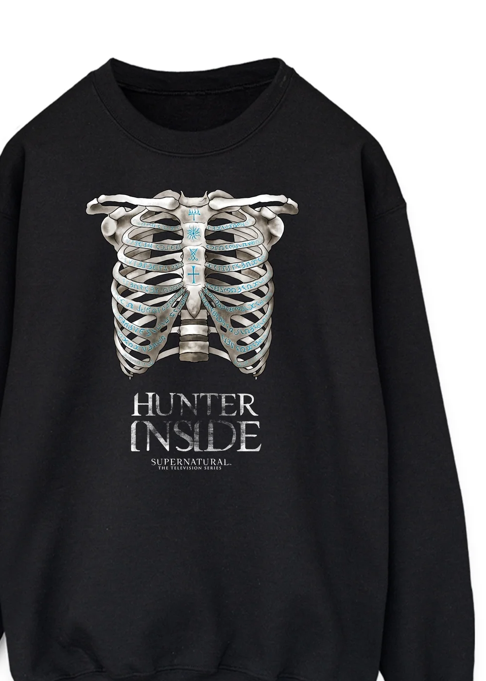 Spiral Galaxy Supernatural Skeleton Hunter Women's Black Graphic Sweatshirt - Small Image 2