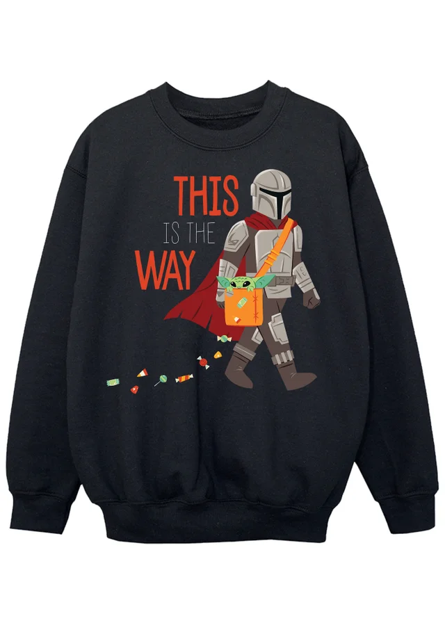 Star Wars Mandalorian This Is The Way Halloween Boys Black Graphic Sweatshirt (3-13 Years)