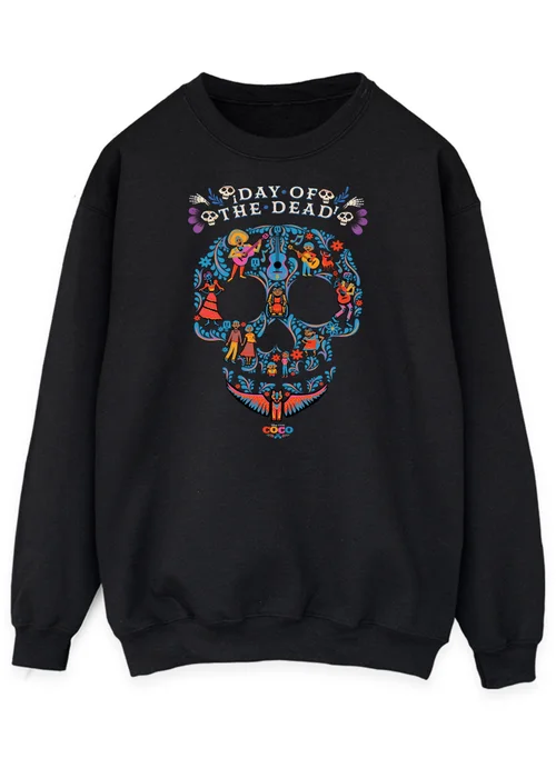 Spiral Galaxy Disney Coco Day Of The Dead Women's Black Graphic Sweatshirt - 5XL Image 1