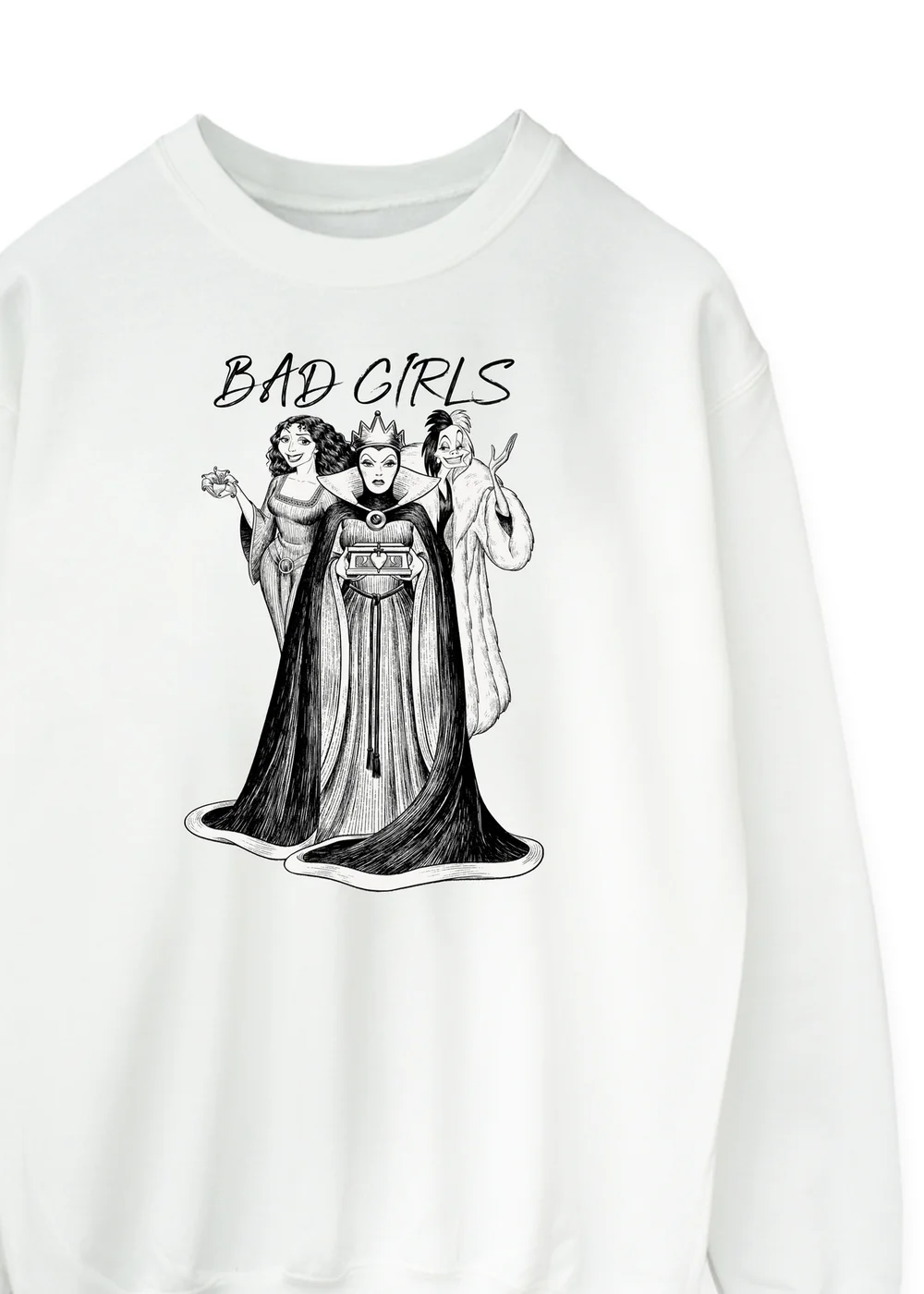 Spiral Galaxy Disney Villains Bad Girls White Graphic Sweatshirt - 5XL Image 2